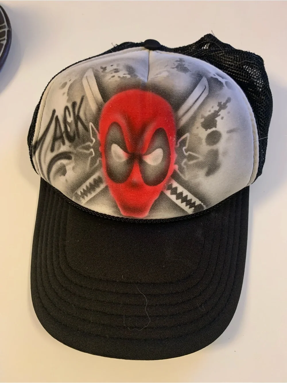 Marvel Kids Red and Black Deadpool Trucker Hat